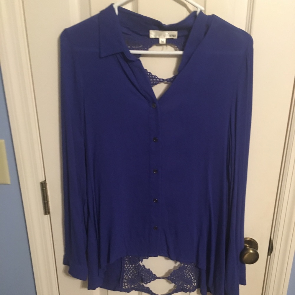 Blue button Blouse
